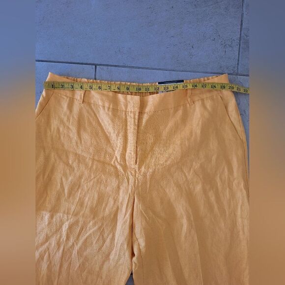 Worthhington yellow linen wide leg grop pants size 18W - Picture 6 of 9